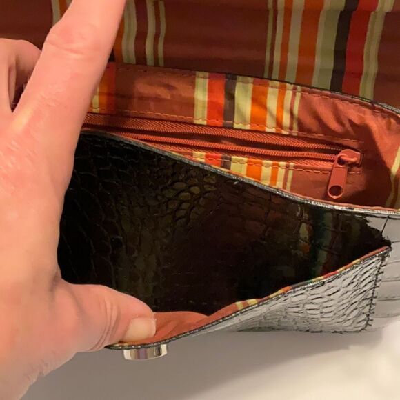 Emilie m Small Shoulder Bag. Vegan Croc Leather. Embossed top handle bag. Silver - Picture 4 of 10